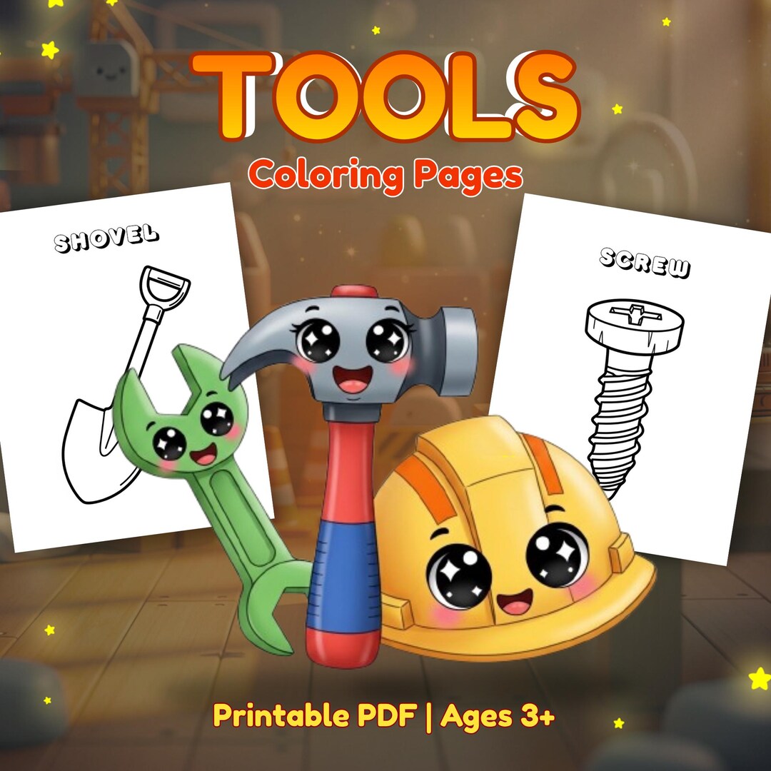 Tools Coloring Pages for Kids, Preschool Learning Activities (PDF ...