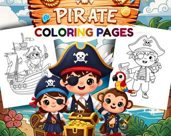 Pirate Activity Book for Kids, Coloring Pages, Mazes & Games, Preschool Printable Activities Ages 2–5, Toddler Learning PDF
