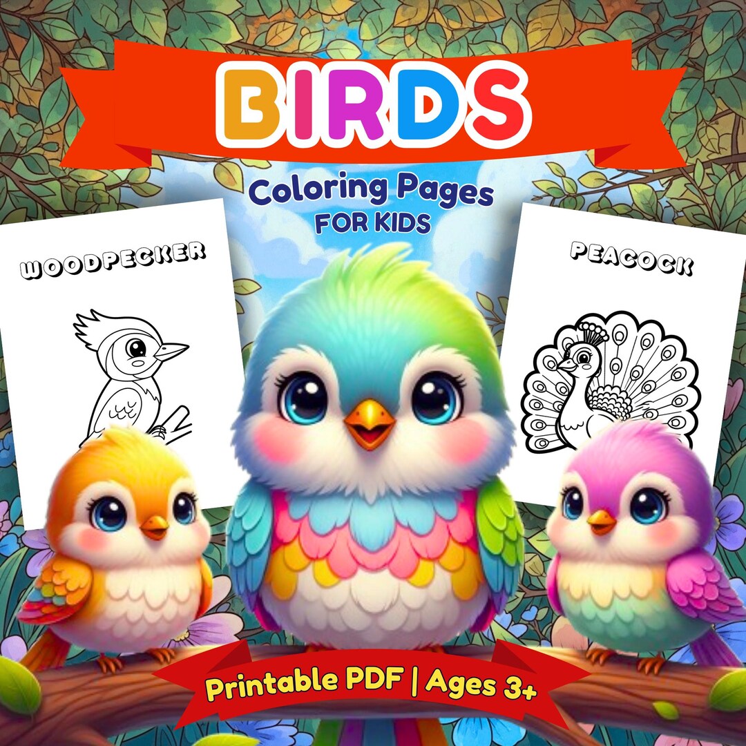 Birds Coloring Pages for Kids | Educational Bird Coloring Book ...