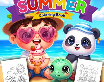 Summer Coloring Book for Kids | 39 Summer Coloring Pages Printable | Summer Activities for Kids | Beach Coloring Pages | Instant Download