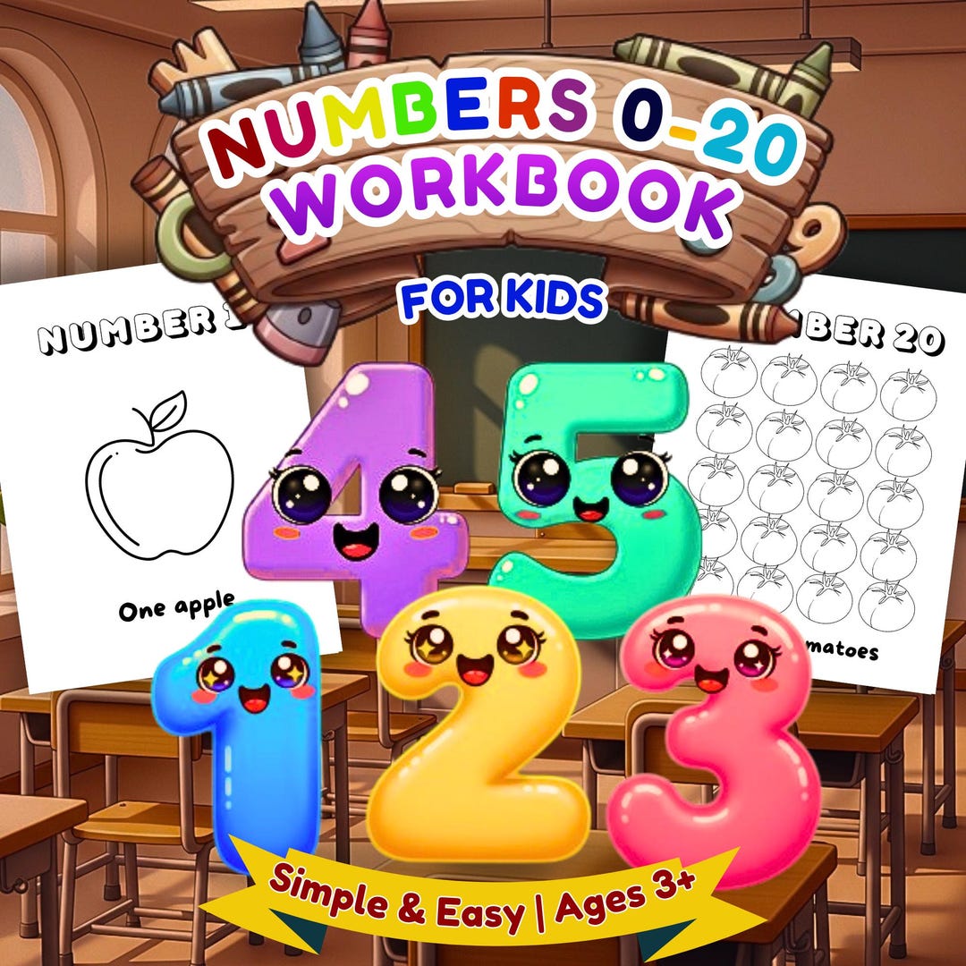 Numbers 0–20 Worksheets for Kids, Preschool Math Activities, Counting ...