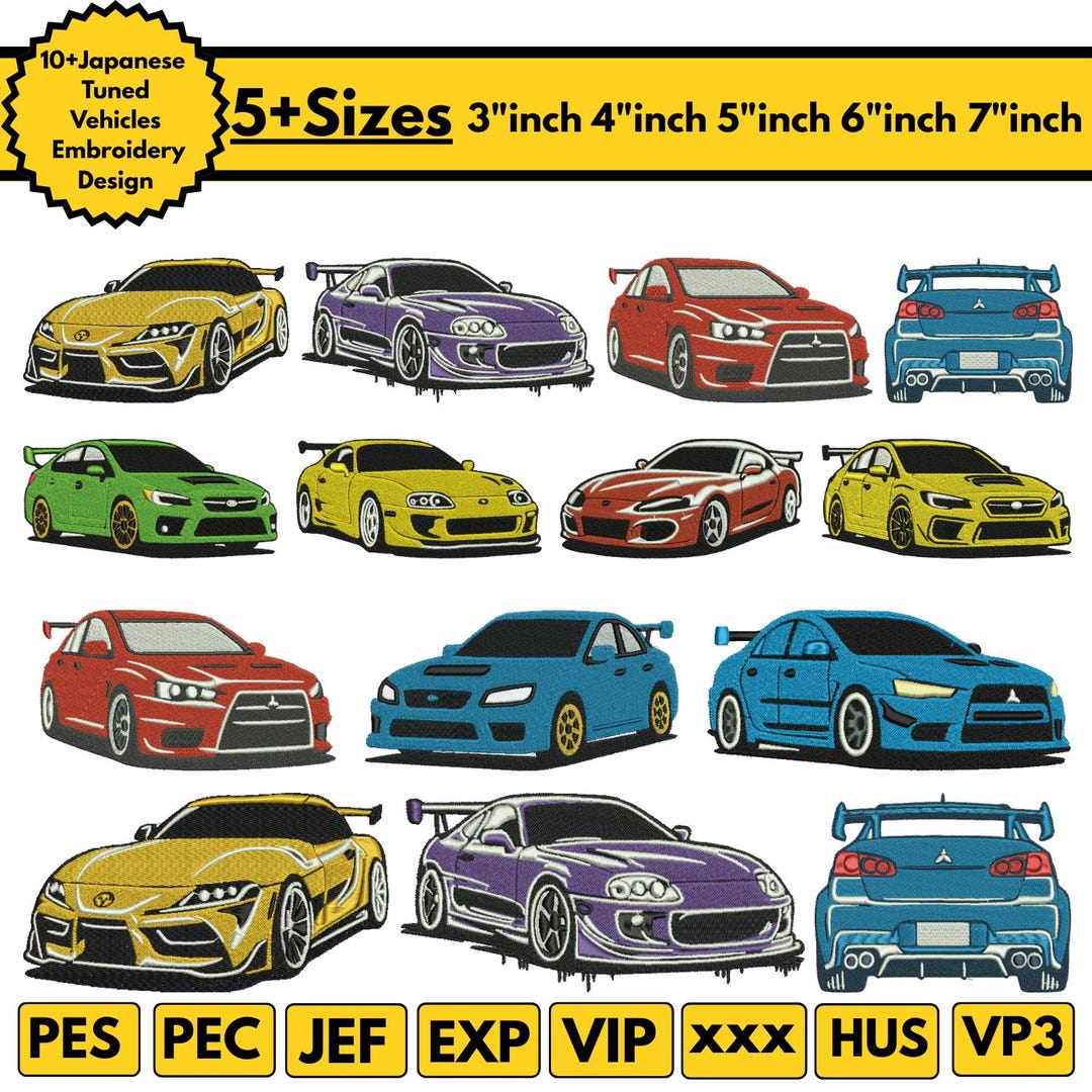 Car Machine Embroidery Designs Classic Car Embroidery Japanese Car ...