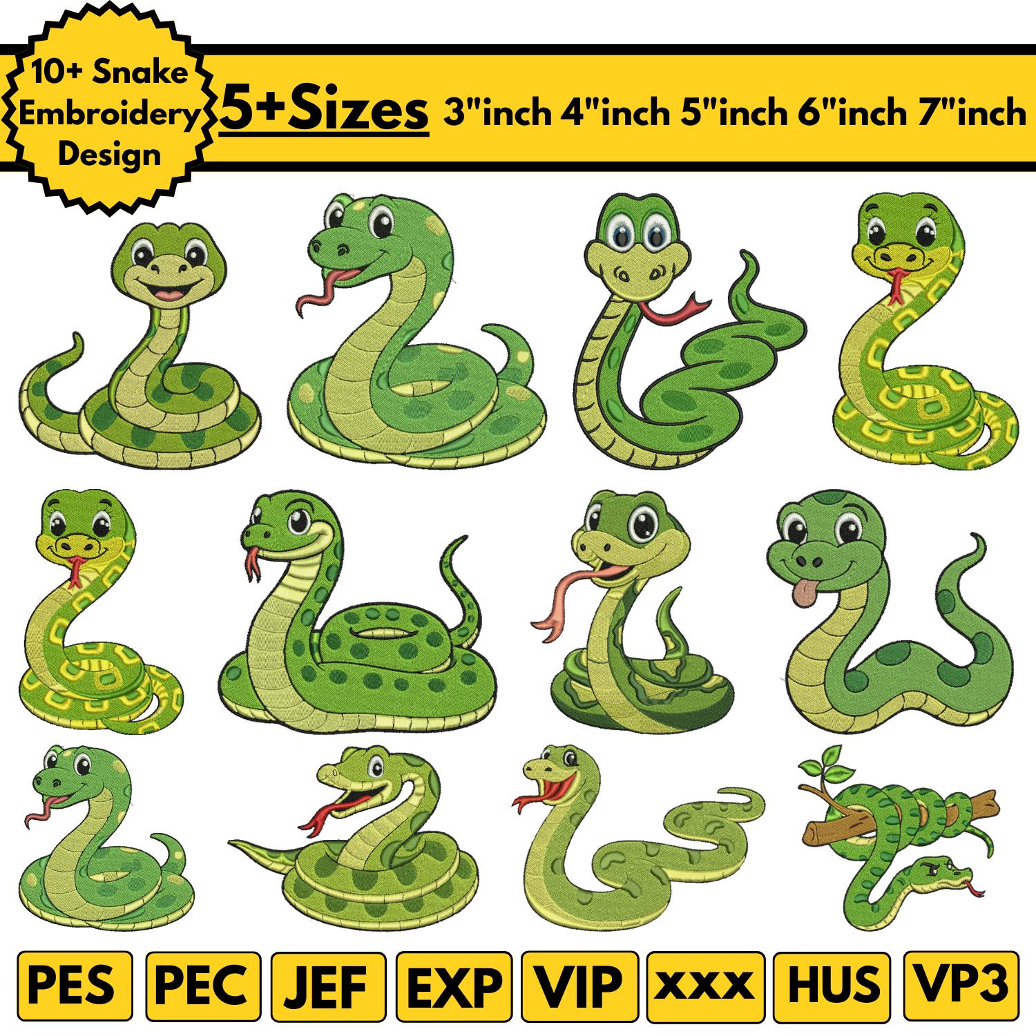 Pes Format Snake Peonies and Snake Machine Embroidery Designs Floral Snake Vintage ...
