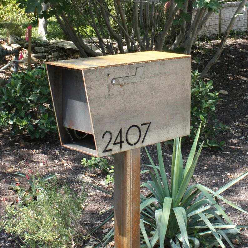 Steel Mailbox Post Set in Concrete 60inch Metal Mount Gift Etsy