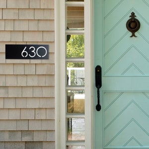 Painted Monroe Modern House Numbers - Custom Number Sign, Metal House Numbers, Black Powder Coat, Address Plaque, House Warming Gift