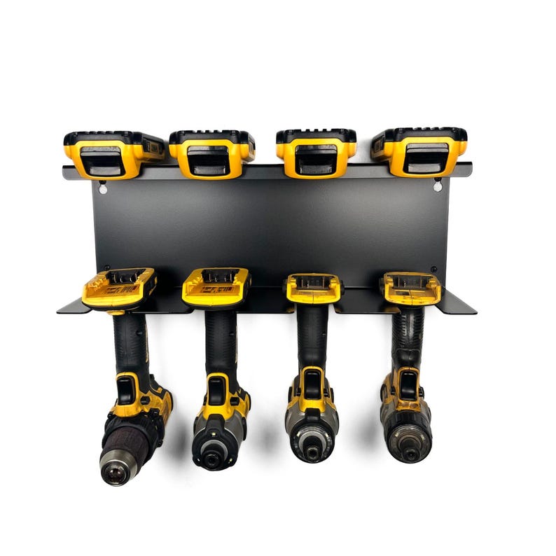 Dewalt 20V Drill and Battery Shelf w 4 or 6 Slots - Cordless Drill Organizer, Power Tool Holder, Garage Organization, Father's Day Gift Bild 3