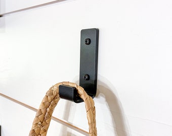 Modern J Hook - Black Metal Coat Hooks, Mid Century Modern Wall Hook, Farmhouse Wall Decor, Entry Decor, Bathroom Towel Hook, Backpack Hooks