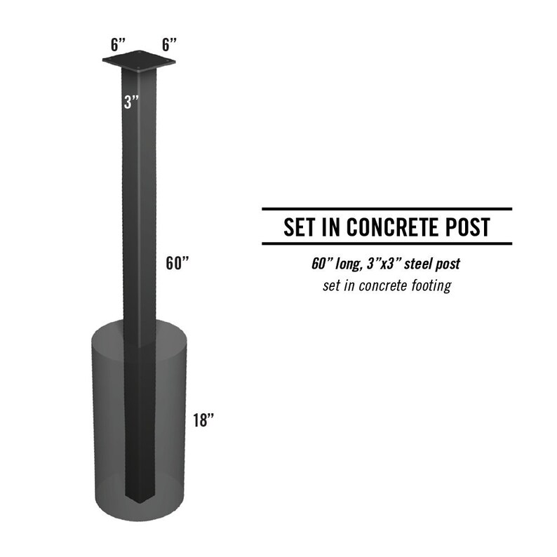 Steel Mailbox Post Set in Concrete 60inch Metal Mount Gift Etsy