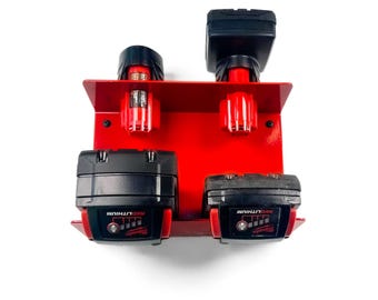 Milwaukee M12 & M18 Combo Battery Shelf - Cordless Drill Organizer, Power Tool Holder, Garage Organization, Christmas Gift for Him