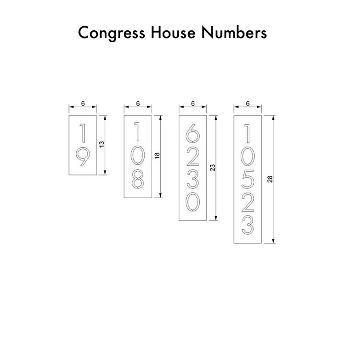 The Congress House Numbers Steel Modern Metal Address Plaque Etsy