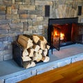 Bent Steel Firewood Holder - Log Storage, Metal Firewood Rack, Fireplace Accessories, Indoor Outdoor Storage, Home Decor, Gift for Him