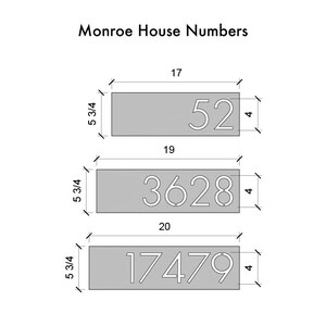 Monroe Modern House Numbers Custom House Number Sign, Metal House Number, Modern House Numbers Plaque, Address Numbers, House Warming Gift image 8