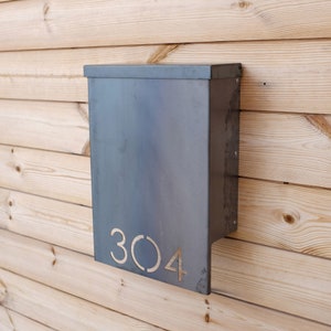 Andover LG Modern Mailbox - Mid Century Modern Custom Mailbox, Wall Mount Mailbox, Personalized House Numbers, Housewarming Gift