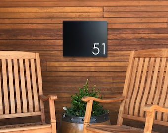 Painted Bouldin Modern House Numbers - Custom Number Sign, Metal House Numbers, Black Powder Coat, Address Plaque, House Warming Gift