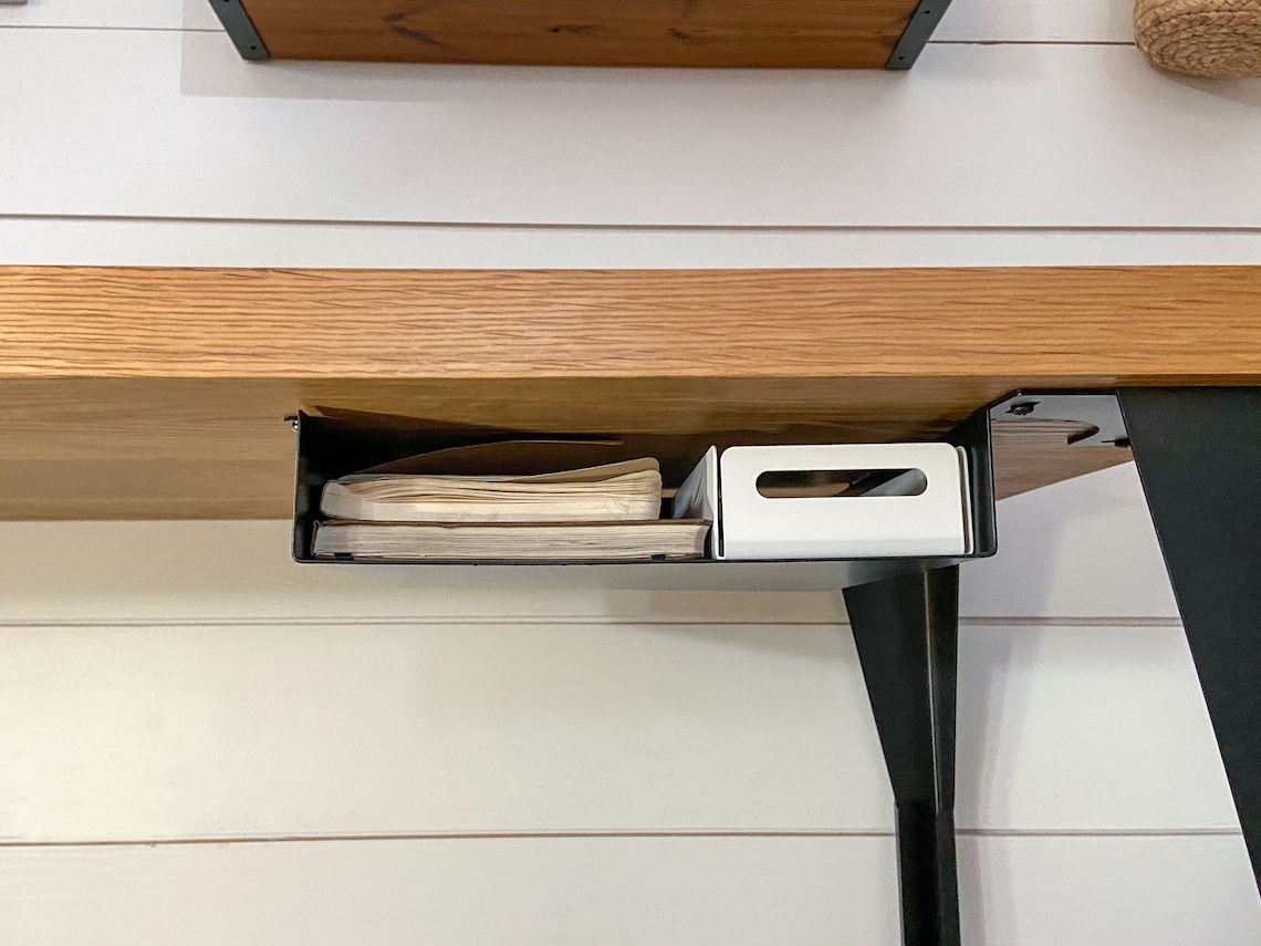 Under Desk Storage Shelf Home Office Work Home Organizer Etsy