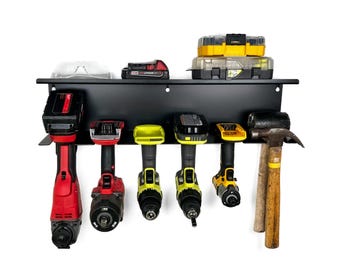 Universal Tool Shelf - Cordless Drill Organizer, Power Tool Holder, Garage Organization, Christmas Gift for Him