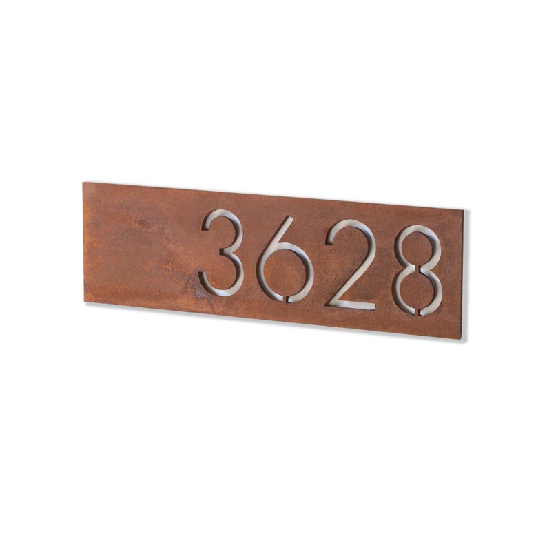 The Monroe House Numbers - Steel Modern Metal Address Plaque Home Decor Plate Outdoor and Gardening Decor 