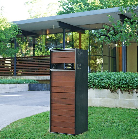 Stratford Parcel Modern Mailbox Custom Mailbox, Personalized House Numbers,  Mid Century Modern House Decor, Curbside Package Mailbox - Etsy
