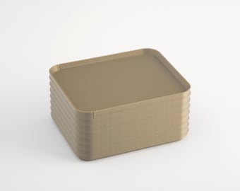 Minimalist Storage Box | Modern Organization | Rib Series Small Box – Bronze Color