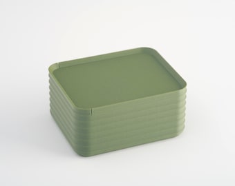 Minimalist Organization | Modern Storage Box | Rib Series Small Box – Matte Dark Army Green Color
