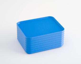 Minimalist Organization | Modern Storage Box | Rib Series Small Box – Matte Marine Blue Color