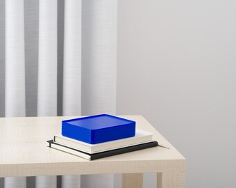 Modern Organization | Stacking Storage Box | Rib Series Double-Wide Box – Cobalt Blue Color