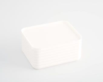 Small Storage Box | Modern Organization | Rib Series Small Box – Matte Ivory White Color