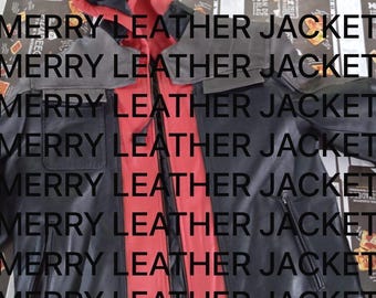 Handcrafted Men’s Red Hooded Leather Jacket | Custom Made Genuine Leather Biker Jacket