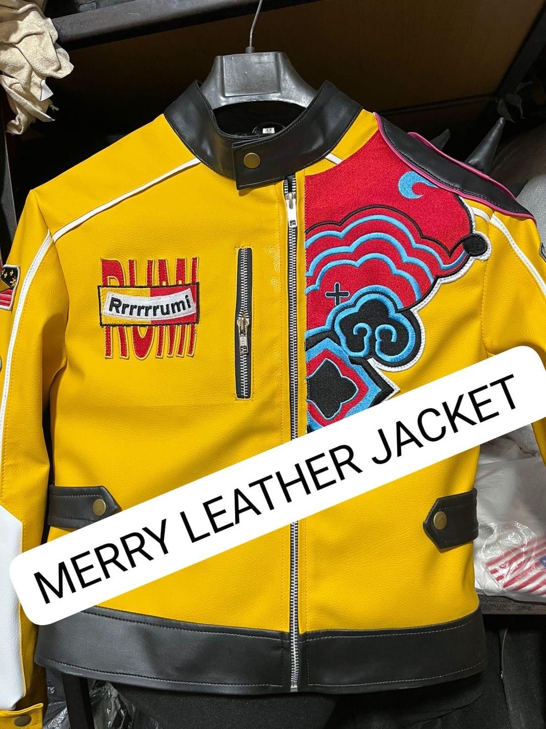 Handmade Rumi Yellow Jacket by Merry Leather– K-pop Demon Hunters Anime ...