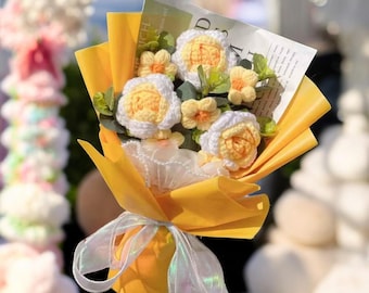 Handmade Crochet Sunflower Bouquet | Yarn Flower Arrangement (35 cm)