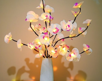 Schmetterling Orchidee LED Baum | Batteriebetriebenes romantisches Wohndekor