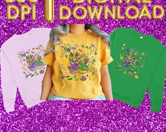 Descarga digital PNG de fiesta de Mardi Gras