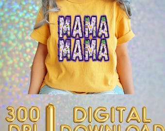 Fiesta de Mardi Gras Mama PNG sobre fondo transparente.