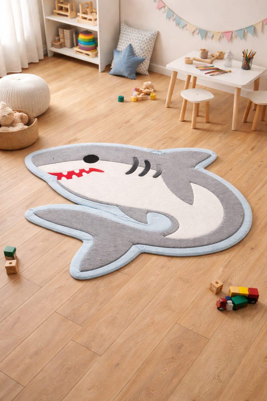 Shark-shaped Kids Rug – Soft Playroom Mat for Boys & Girls - Etsy