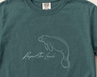 Manatee Shirt | Respect The Locals, Manatees, Minimalist shirt, conservation, oceancore
