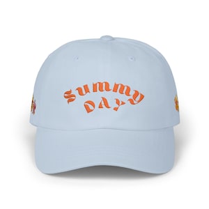 Embroidered Dad Cap, Retro Text Sunny Day Hat, Cotton Baseball Cap