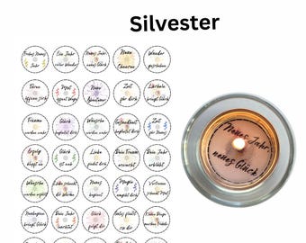 35 cartas de oráculo con velas de té para Nochevieja / Mensajes e inspiración para el Año Nuevo / Descarga digital