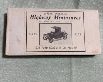 Jordan Products Highway Miniatures. 1925 Ford Roadster or Pickup.
