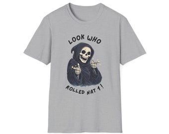 Camiseta "Mira quién rodó Nat One" / Dados D20 de la Parca 100 % algodón