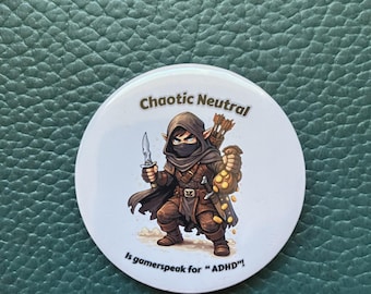 Botón de pícaro neutral caótico / RPG DnD Gamer Esmalte brillante