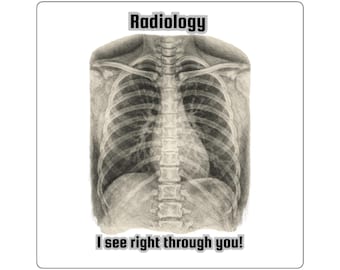 Pegatina de radiología / Vinilo cuadrado "Te veo a través de ti"