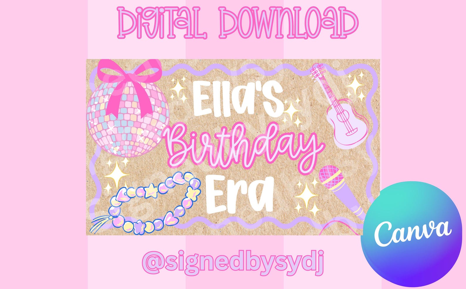 Birthday Era Banner Template| Digital Download - Etsy