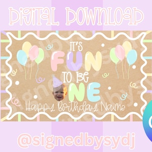 Fun to be ONE pastel birthday banner template| digital download