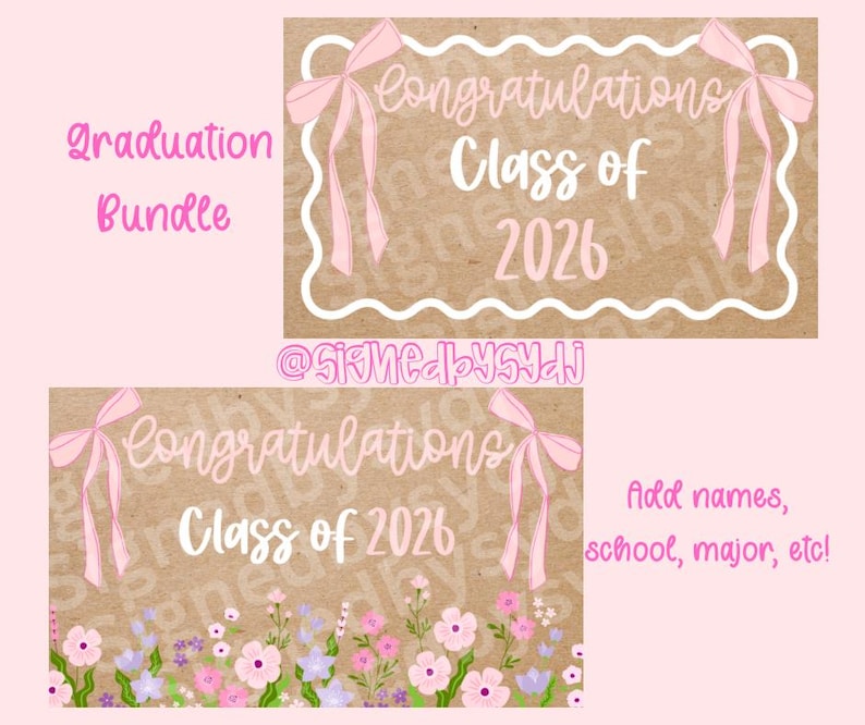 Bow For Graduation Script Graduation Bow Banner Template| Digital Download - Etsy
