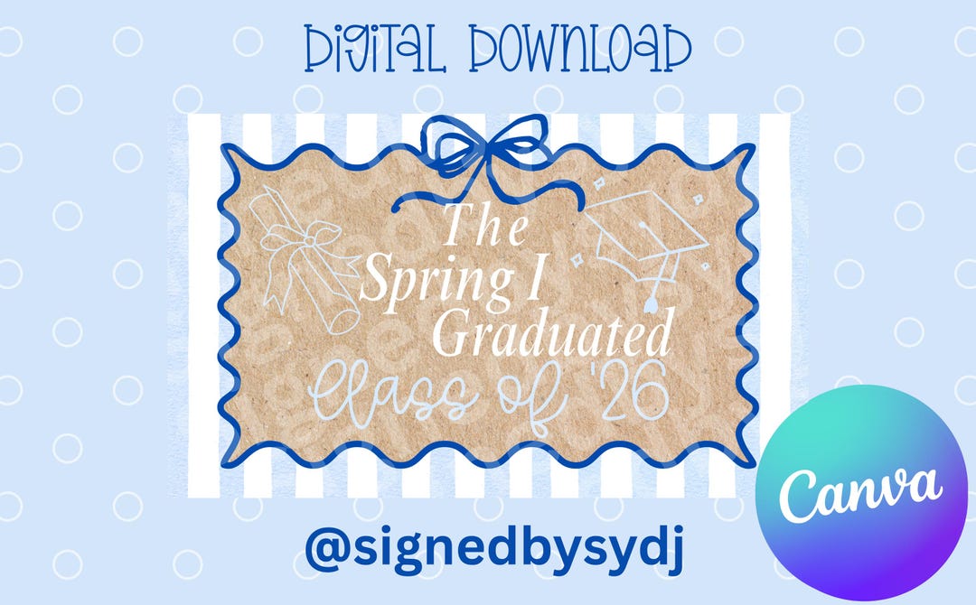 Spring Graduation Banner Summer/spring I Graduated Banner Template| Digital Download - Etsy