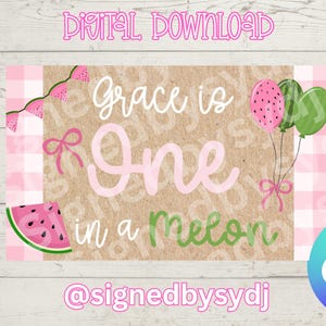 Banner de aniversário "ONE in a Melon" | Download digital