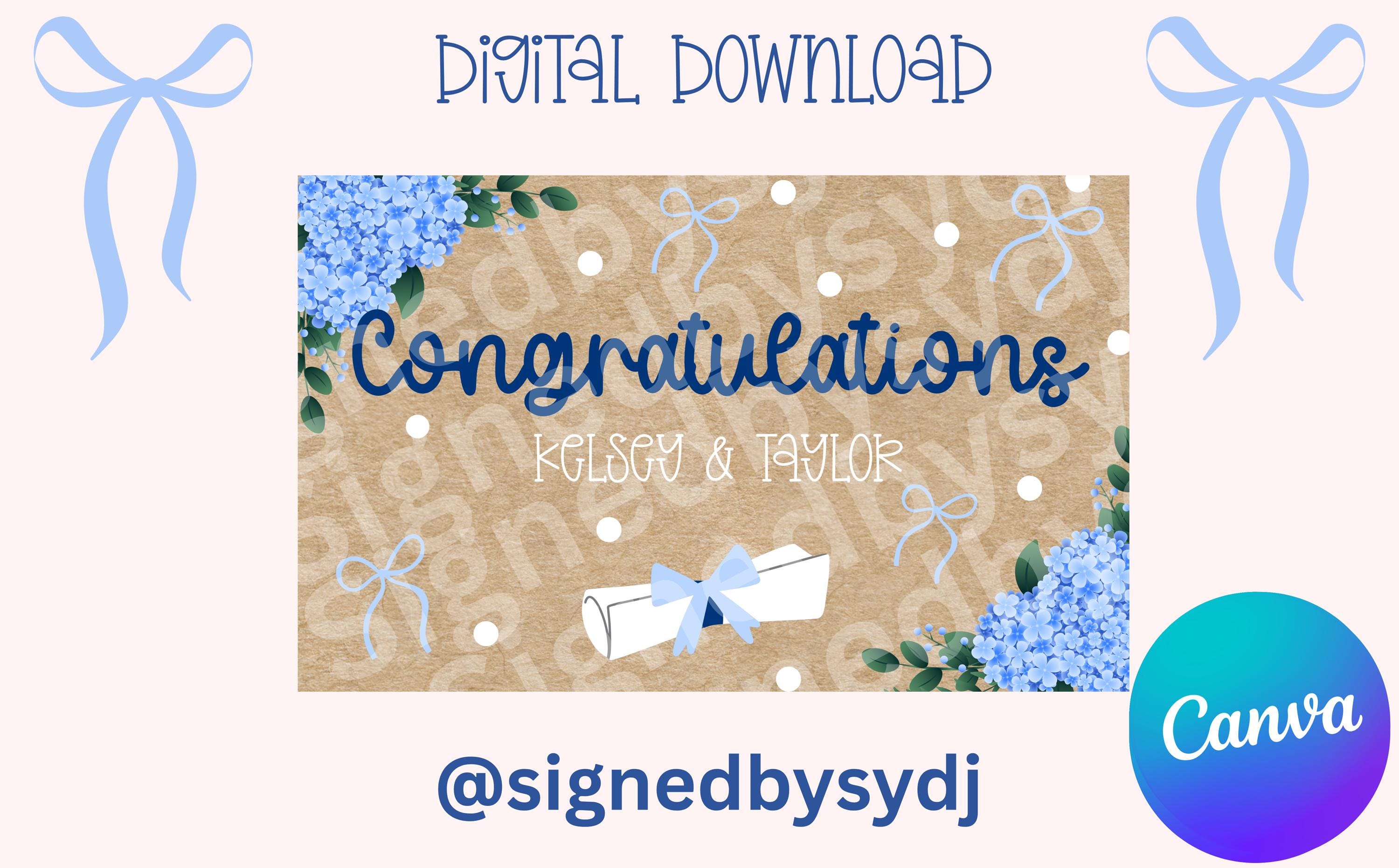 Bow For Graduation Script Graduation Bow Banner Template| Digital Download - Etsy