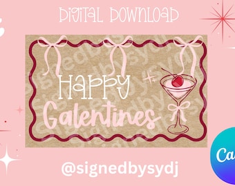 Valentine’s/Galentines Day banner template| digital download