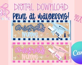 Graduation PRINTABLE bundle at Walgreens banner template| digital download