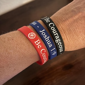 Be Courageous Faith Band - Joshua 1:9 Christian Scripture Bracelet
